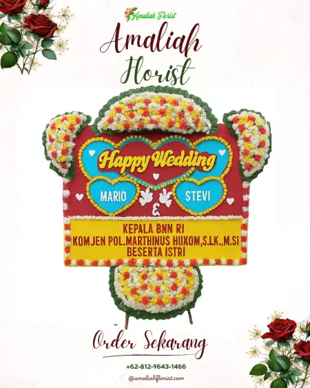 Papan Bunga Pernikahan Bago